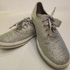 Champion Girls Silver Glitter Ribbon Lace Sneakers